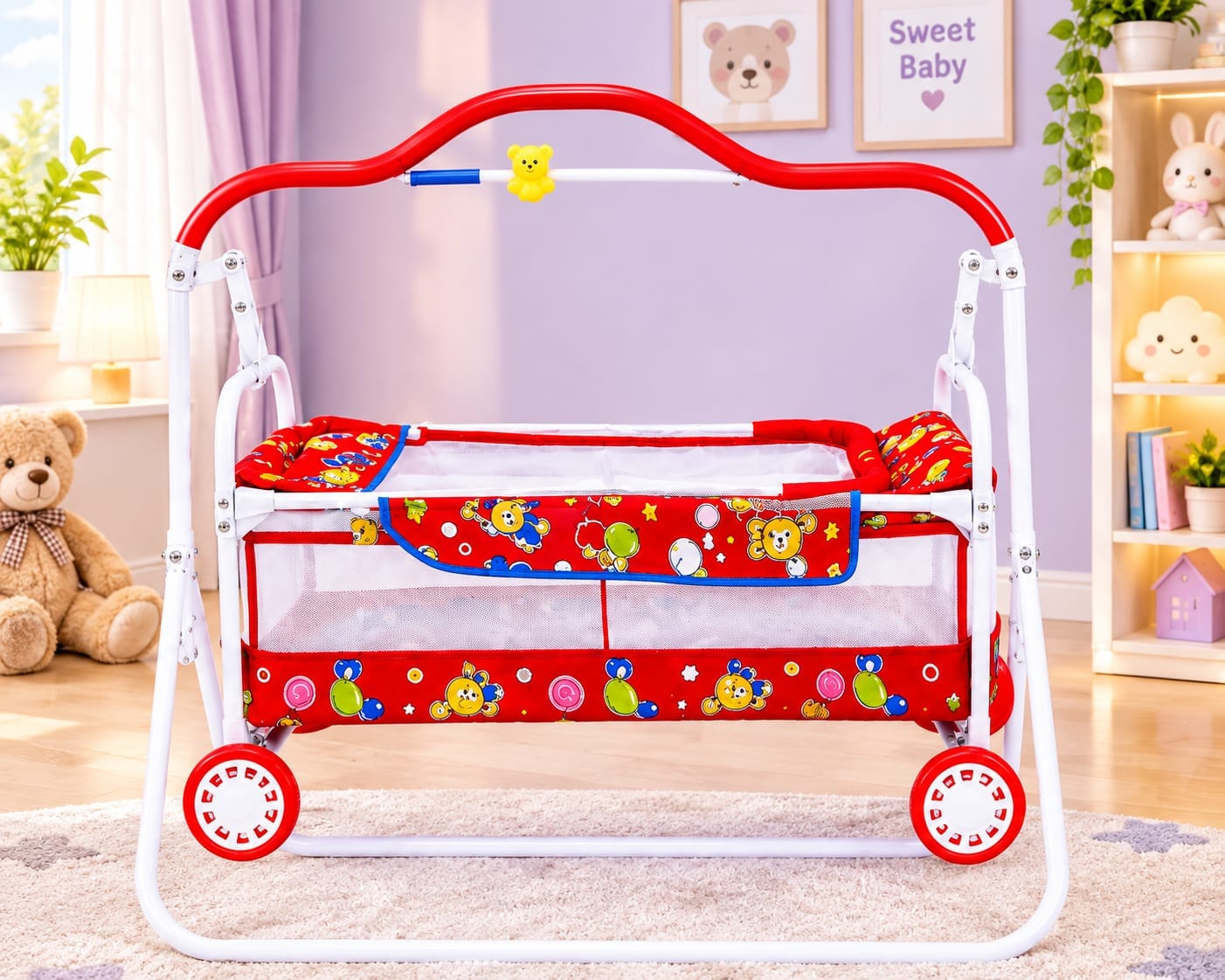 Baby Cradle Jhula Red