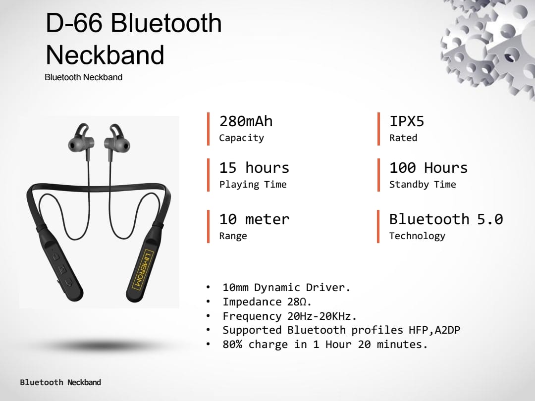 D-66 BLUETHOOTH NECKBAND